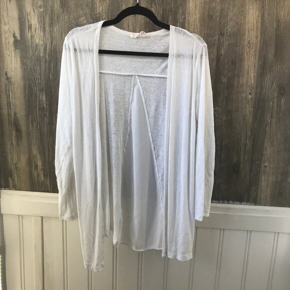 Rachel Ashwell linen blend white cardigan size M - Picture 1 of 5